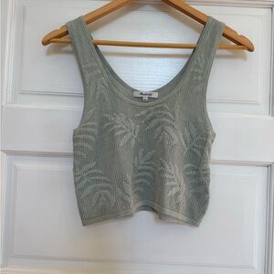 Madewell Light Green Textured Crop Top